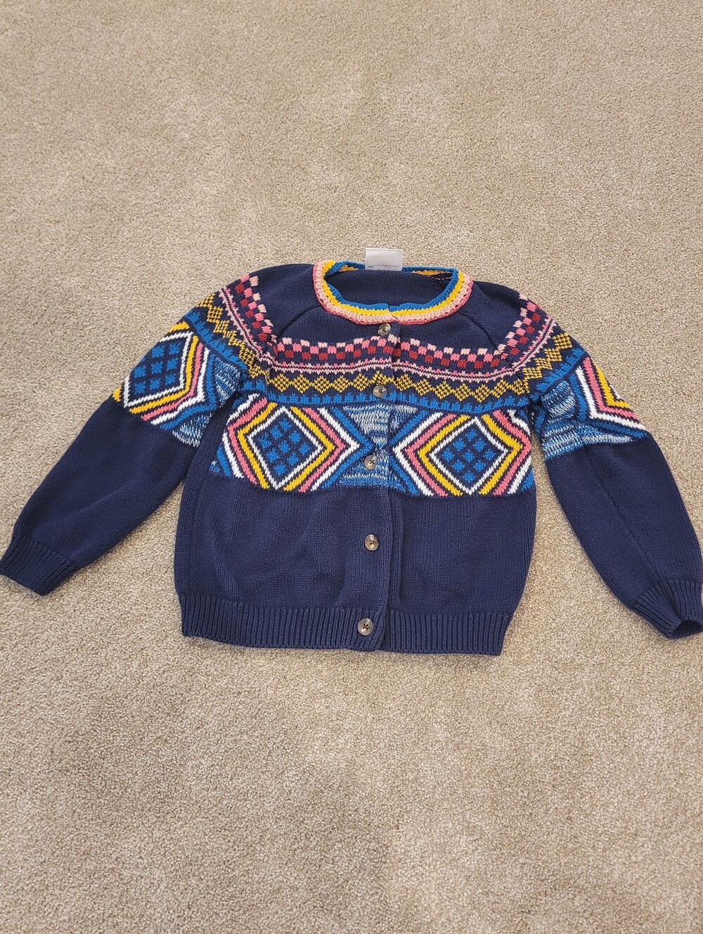 Hanna Andersson Knit Printed Button Up Sweater Size 110 4-5
